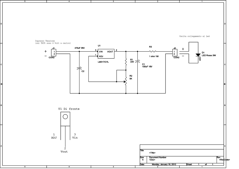 Schema regolatore Led rosso